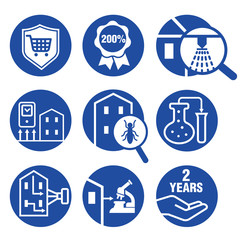 icons set for Inspecting residential properties