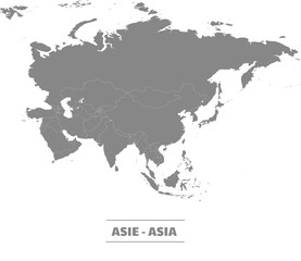 Vecteur modifiable carte continent Asie