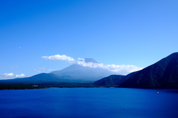 Fototapeta na wymiar Mt. Fuji view from Lake Motosuko