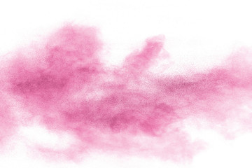 abstract multicolored powder splatted on white background,Freeze motion of color powder exploding
