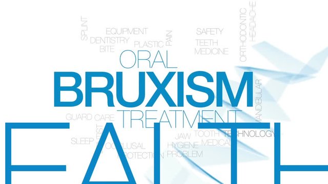 Bruxism animated word cloud, text design animation. Kinetic typography.