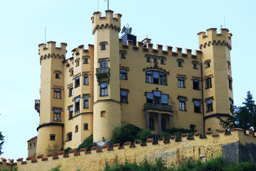 Slot Hohenschwangau from 1836 in Schwangau bij F&uuml;ssen in the village of Hohenschwangau, the German state of Bavaria