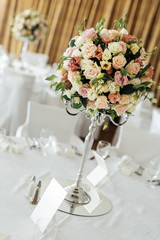 Beautiful wedding tables and roses