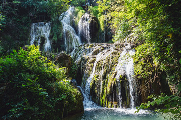 Nature landscape of Krushuna waterfalls in Bulgaria