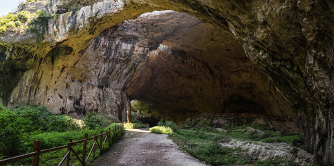 Devetashka large karst cave in Bulgaria, nature landscape