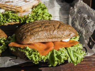 Sandwich with salmon
