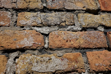 Détail de mur avec vieilles briques