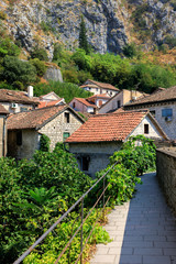 Rooftops of the old houses in historical center of Kotor, Montenegro