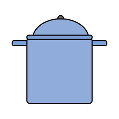 cooking pot icon over white background colorful design vector illustration