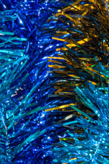 Abstract background with blue Christmas decorations