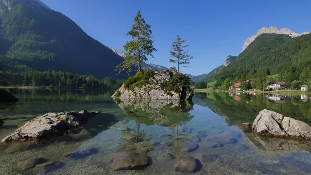 Hintersee Lake in the Berchtesgaden National Park, Bavaria