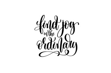 find joy in the ordinary - hand written lettering inscription 