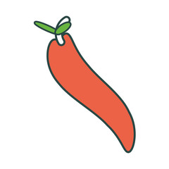 chili vegetable icon over white background colorful design vector illustration
