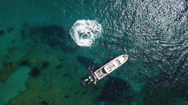 seascape, yacht, flyboard