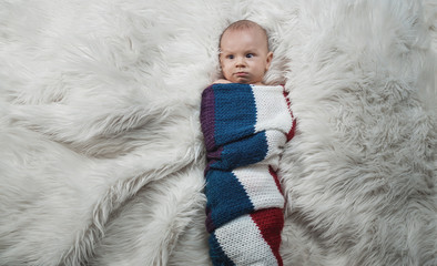 Fototapeta premium Serious baby boy