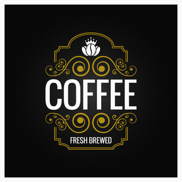 coffee logo vintage label design background