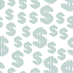 Pixel dollar seamless pattern