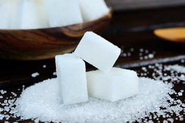 sugar cube on table