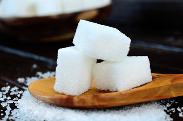 sugar cube on table