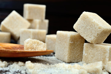 sugar cube on table
