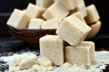 sugar cube on table