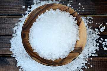 white salt on table