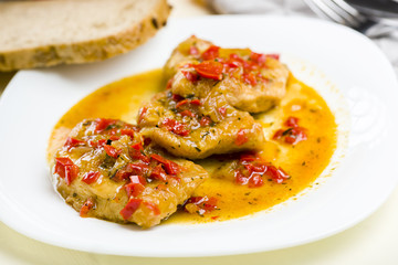 chicken breast fillet in paprika beer souce