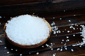 white salt on table