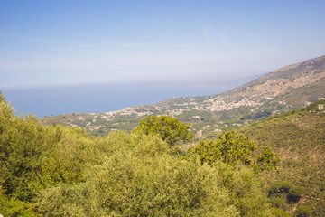 Fototapeta na wymiar Vista panoramica della piana di Sorrento.
