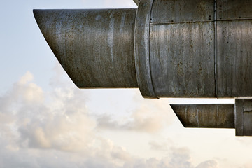 Giant exhausts on a ocean going liner