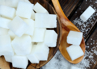 sugar cube on table