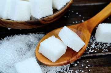 sugar cube on table