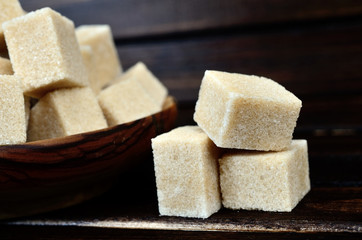 sugar cube on table
