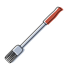 meat fork icon over white background vector illustration