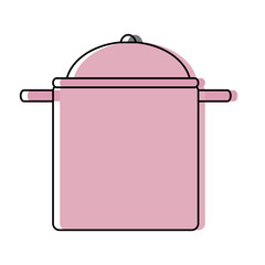 cooking pot icon over white background colorful design vector illustration