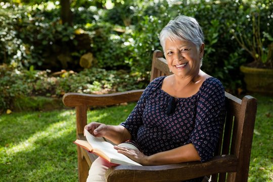 Senior woman reading book