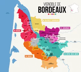 Fotobehang Carte Vignoble de Bordeaux © Lozz