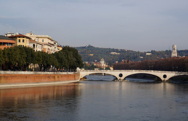 Naklejka premium Bridge over the river Adige in Verona