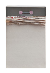 Tear-off calendar with a blank sheet. Isolated on white background