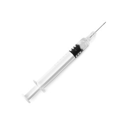 Fototapeta premium Empty syringe on white background