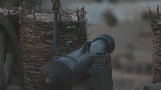 Battle cannon before a shot