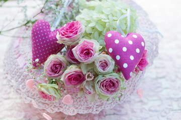 Rosen mit Herzen