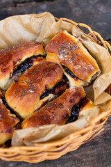 homemade marmalade scones on the basket