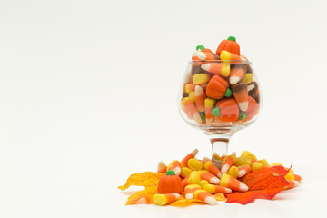 candy corn halloween fall colors isolated on white background