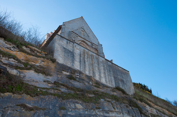 Stevns clifffs and Hojerup church in denmark