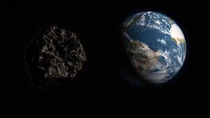 Enormous Near-Earth Asteroid Florence Will Safely Fly by Earth. Asteroid Planet Killer. Elements of this image furnished by NASA
