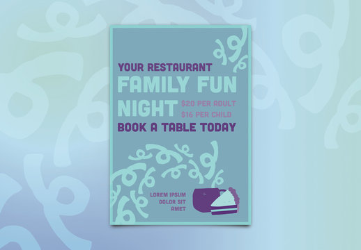 Restaurant Poster Layout with Food Illustrations 1
