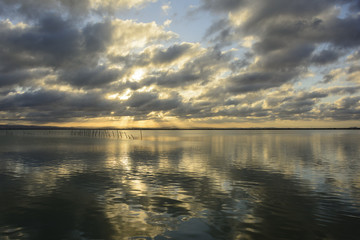 Sunset at the viewpoint of the Albufera of Valencia