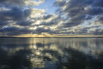 Sunset at the viewpoint of the Albufera of Valencia