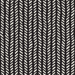Hand drawn style seamless pattern. Abstract geometric tiling background in black and white. Vector doodle line lattice